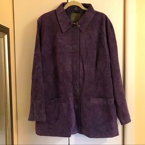 Vintage Dark Violet Washable Suede Jacket